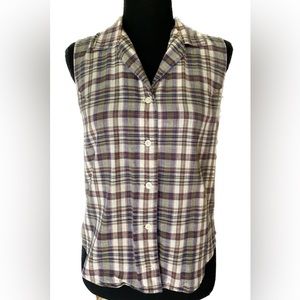 Ralph Lauren Polo Jeans Co. Plaid Sleeveless Button-up Tank Top Western Cowboy